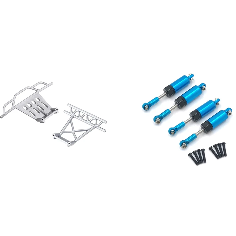 

2 Set RC Car Part: 1 Set A969-03 A969-04 Front Rear Bumper & 1 Set Full Metal Shock Absorber Damper