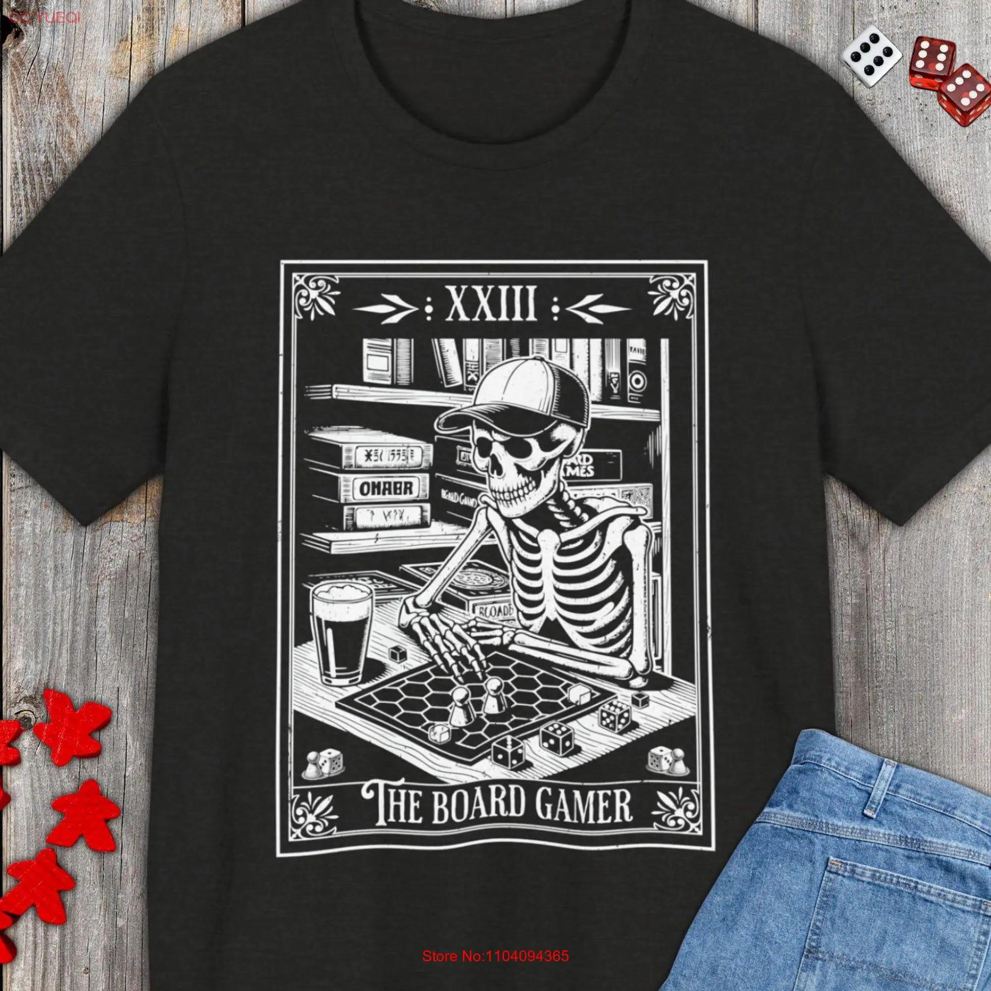 Футболка для настольного геймера с картой Таро скелет Хэллоуин футболка Джерси
