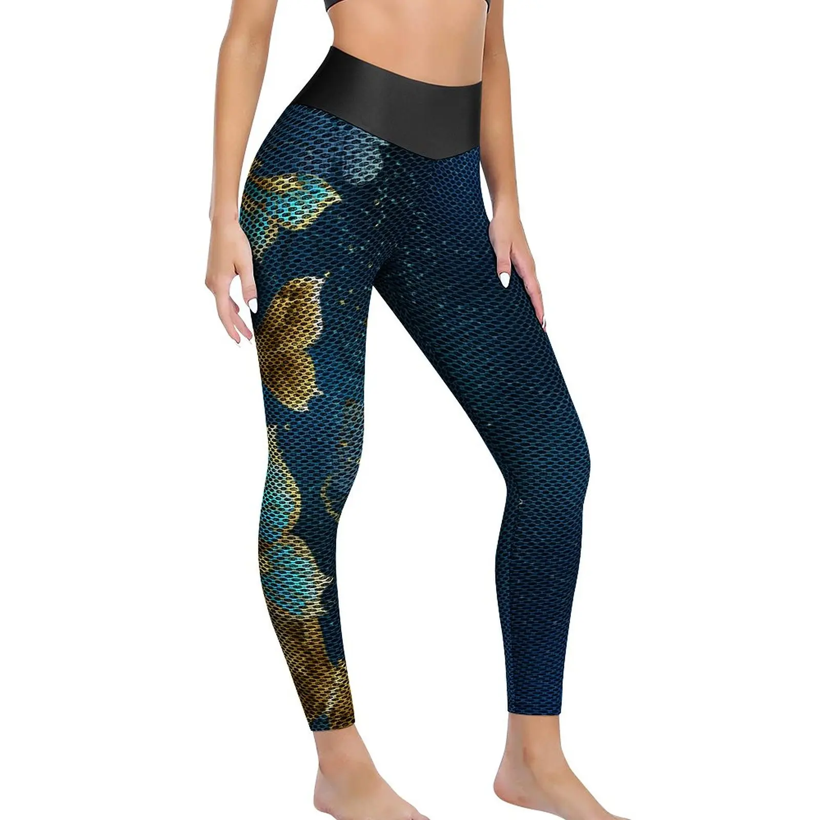 

Retro Steampunk Leggings Sexy Golden Butterflies Push Up Yoga Pants Sweet Stretch Leggins Women Pattern Gym Sports Tights