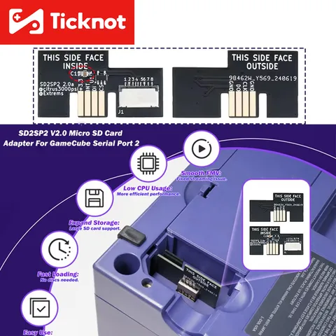 Адаптер SD-карты SD2SP2 V2.0 TF для Gamecube Serial Port 2,ładowarka Sdloader Smooth Fmv без Lag Низкое использование процессора