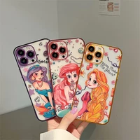 2022 disney princess phone case for iphone 11 12 13 mini pro max x xs xr shockproof transparent soft cover