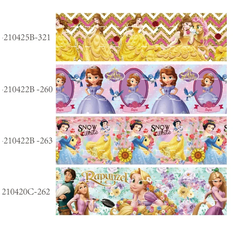 Красивая лента Disney с принтом серии принцесс корсажная для бантов сделай сам 10