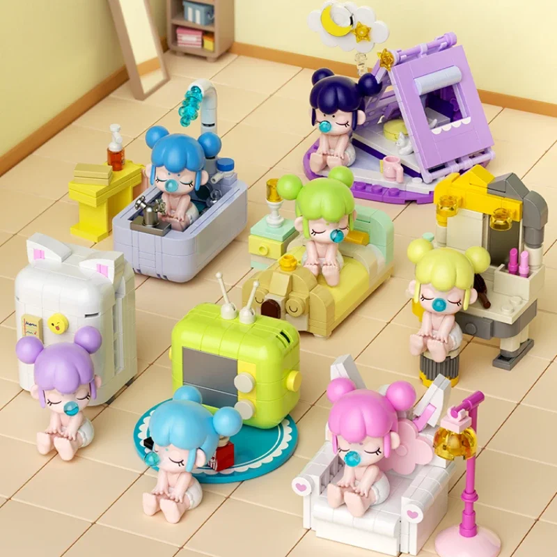 BabyNanci милый домашний строительный блок серии подвижная кукла настольный