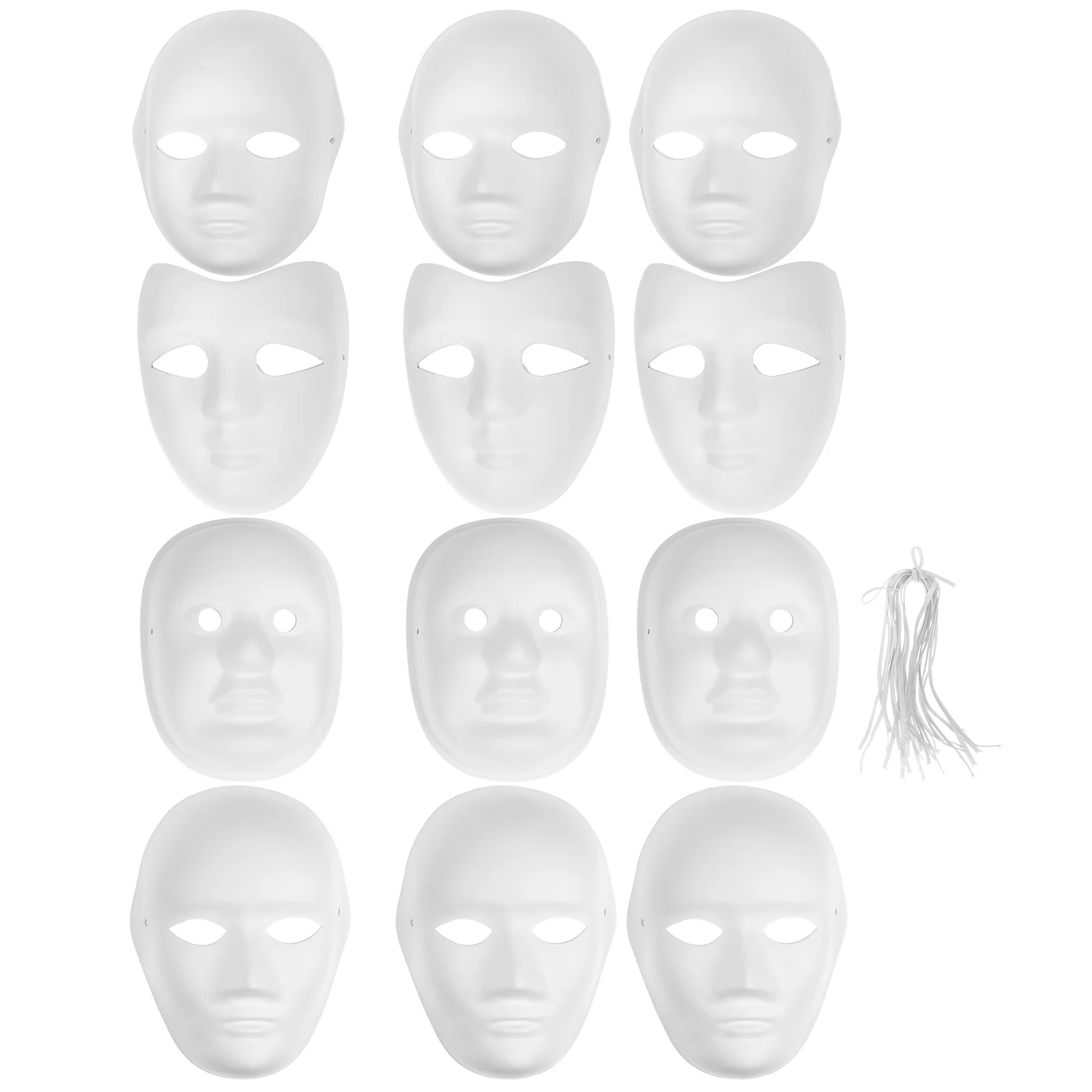 

DIY Mask Halloween Blank Masks Masquerade Full Face White Paper Paintable Decorative Prop