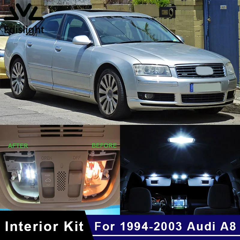 

Автомобильные лампы без ошибок, комплект посылка для 1994-2003 Audi A8 S8 D2, купольная дверная лампа для карты, 21 шт.