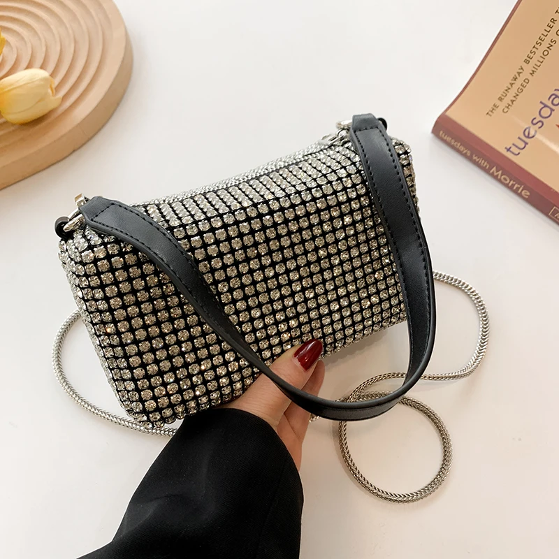 Top Luxury Brand Fashion Rhinestone Women's Bag 2023 New Chain Rhinestone Shoulder Messenger Bag Purses and Handbag Sac Gg Cc