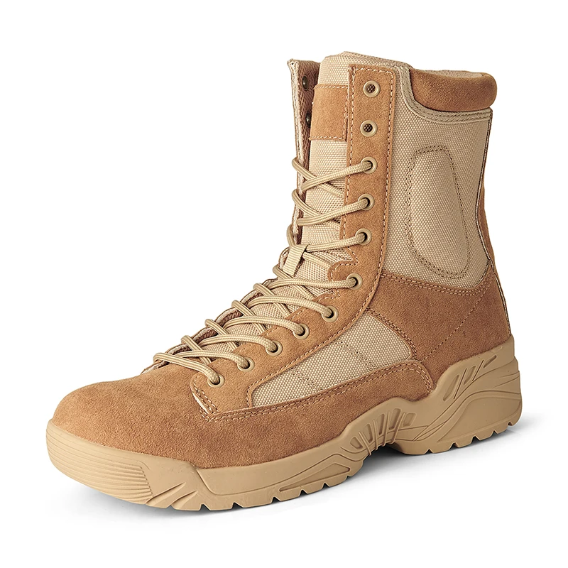 

Мужские кожаные ботинки в стиле милитари, коричневые тактические ботильоны для отдыха в стиле спецназ, ботинки для пустыни и походов,