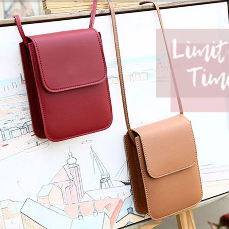 

Women's Bag 2022 Designer Brand Shoulder Bags Travel Phone Pouch Purse Mini Simple Flap Crossbody Bags PU Leather Female Handbag