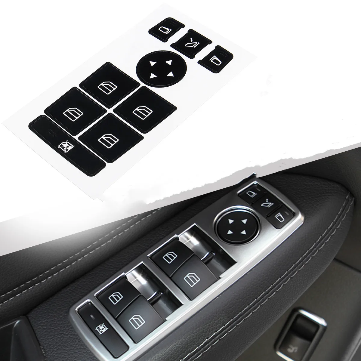 

NEW Window Switch Button Repair Sticker Decals Stickers For Mercedes Benz Decoration Decorative Accessory Decals