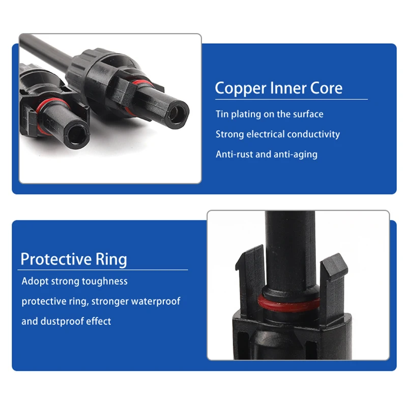 Y-образный параллельный Кабельный соединитель солнечных батарей PV адаптеры 1500 В