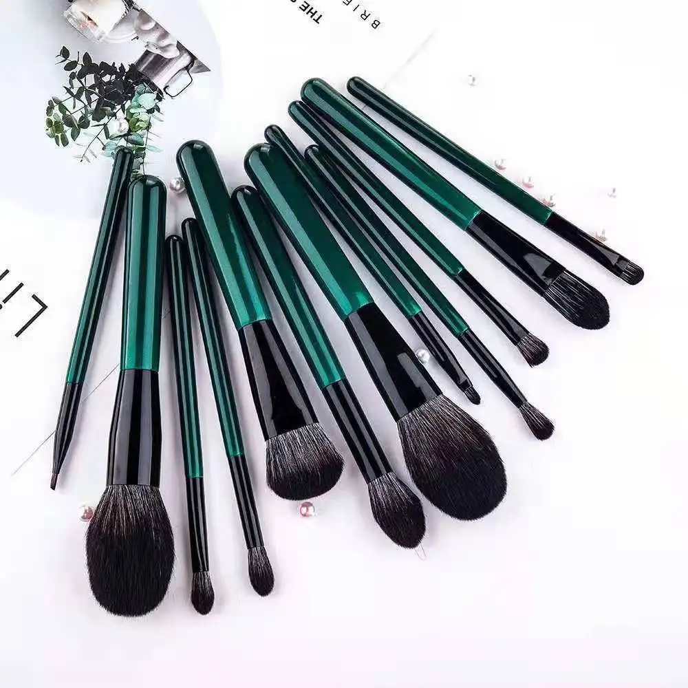 Kosmetyki 12  wooden handle animal hair makeup brush loose powder foundation repairing blush eye shadow brush makeup tool