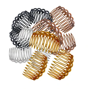 4 Colors Vintage Weaving Hair Side Combs for Women French Hair Comb Straight Hair Clips Bridal Weddi