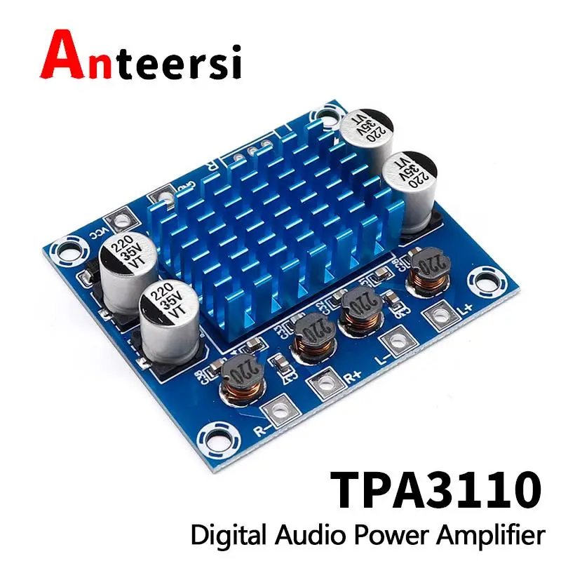 

TPA3110 XH-A232 30 Вт + 30 Вт 2,0 канальная цифровая стерео аудио Плата усилителя мощности DC 8-26 в 3A для Arduino