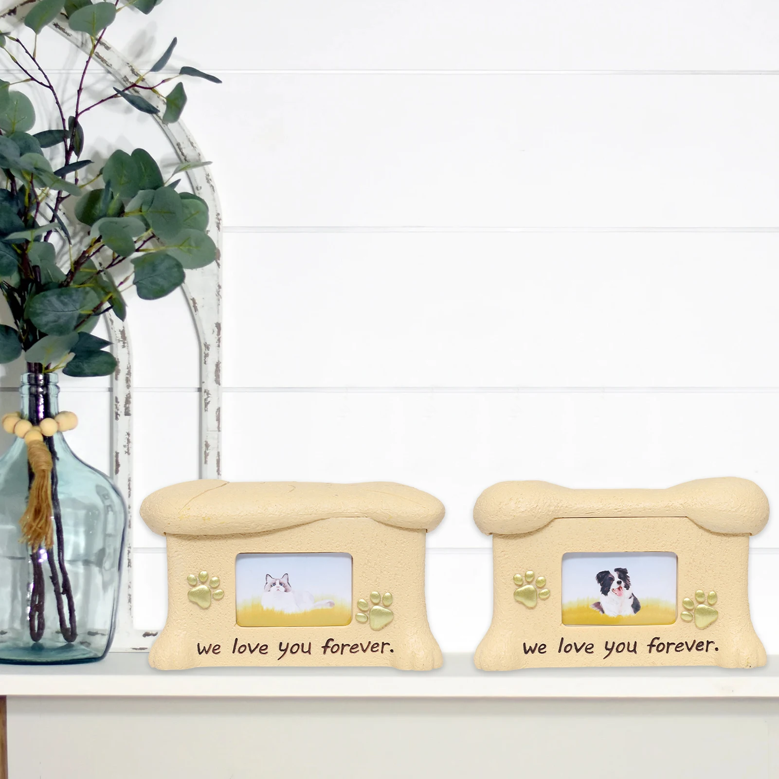 

Pet Urn For Dogs And Cats Resin Pet Photo Frame Urns For Dogs Cats Ashes Holder Pet Loss Gifts With We Love You Forever