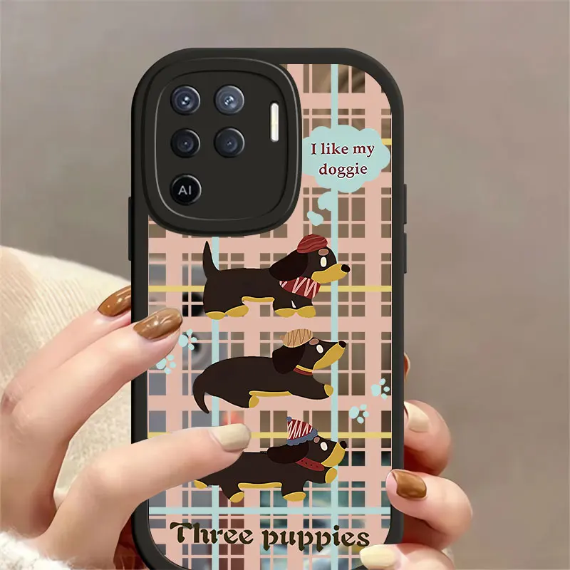 Phone Case For OPPO Realme X XT K3 K5 GT Neo 2 X2 Narzo 20 Pro 30A 50i 50A Prime 50 Soft Silicone Mirror Cute Dog Print Cover