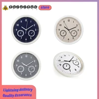 high quality creative 10 inches mute wall clock automatic thermometer sound quartz plastic wall clock round home decoration