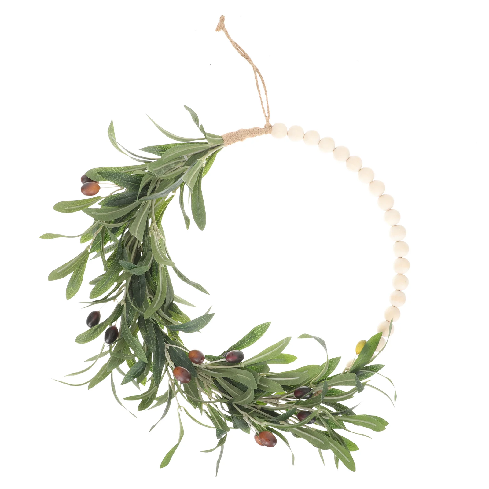 

Wreath Wall Hoop Garland Decor Hanging Wood Door Murals Stickers Farmhouse Bead Floral Artificial Front Leaves Vine Olive
