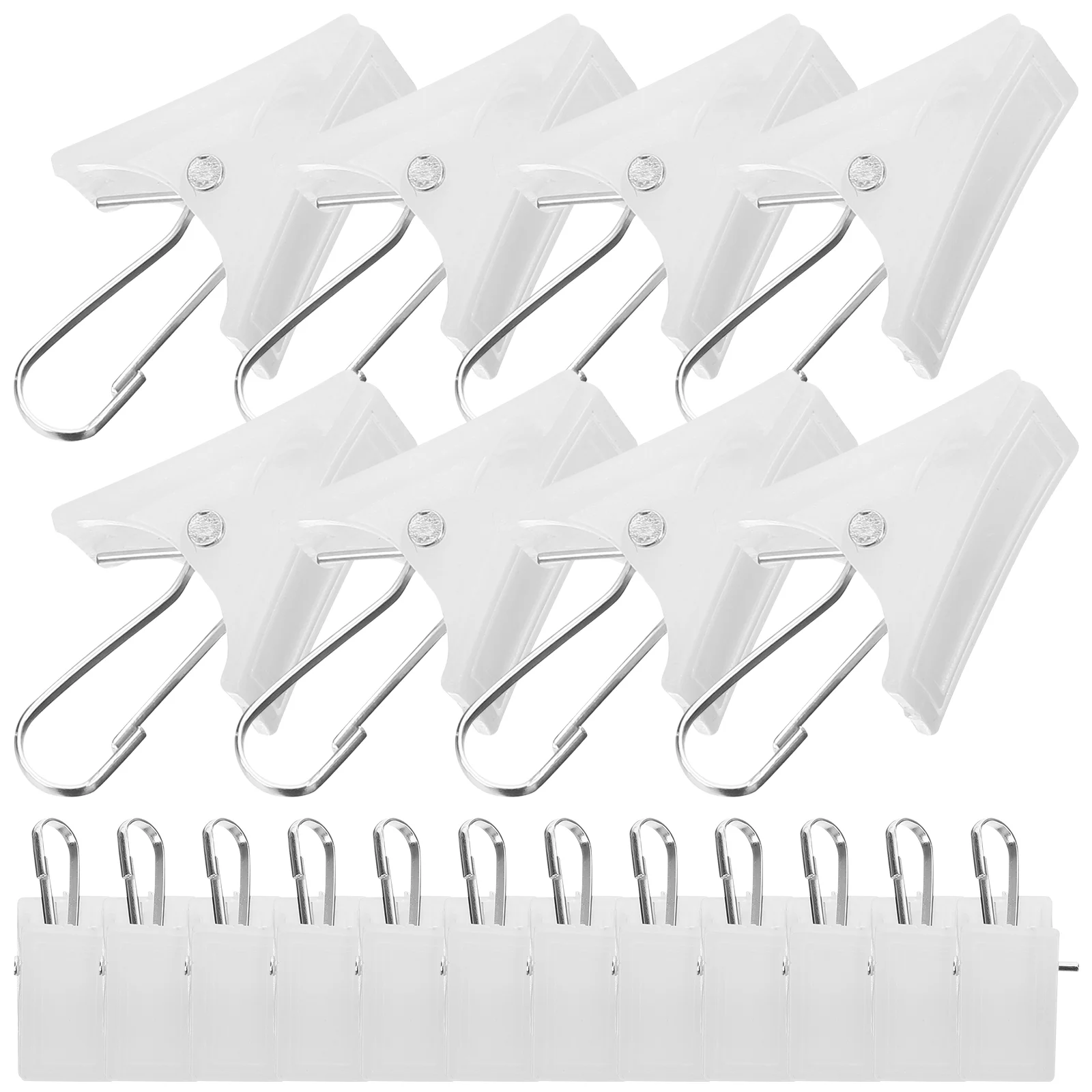 

Curtain Hangers Clips Hook Clamp Rod Photo Hooks Display Hanging White