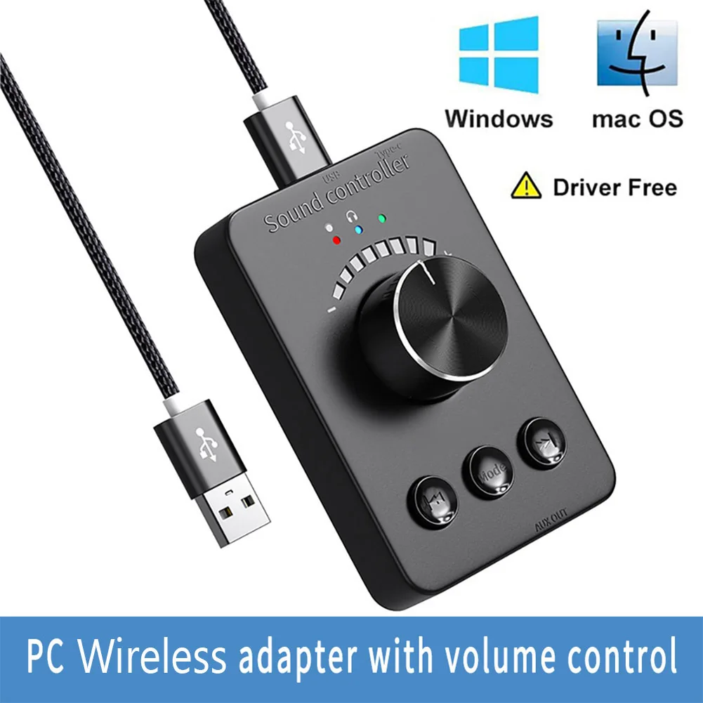 3 Modes USB Computer Volume Controller Bluetooth-compatible 5.1 Multimedia PC Speaker External Audio Volume Control Adjust Knob