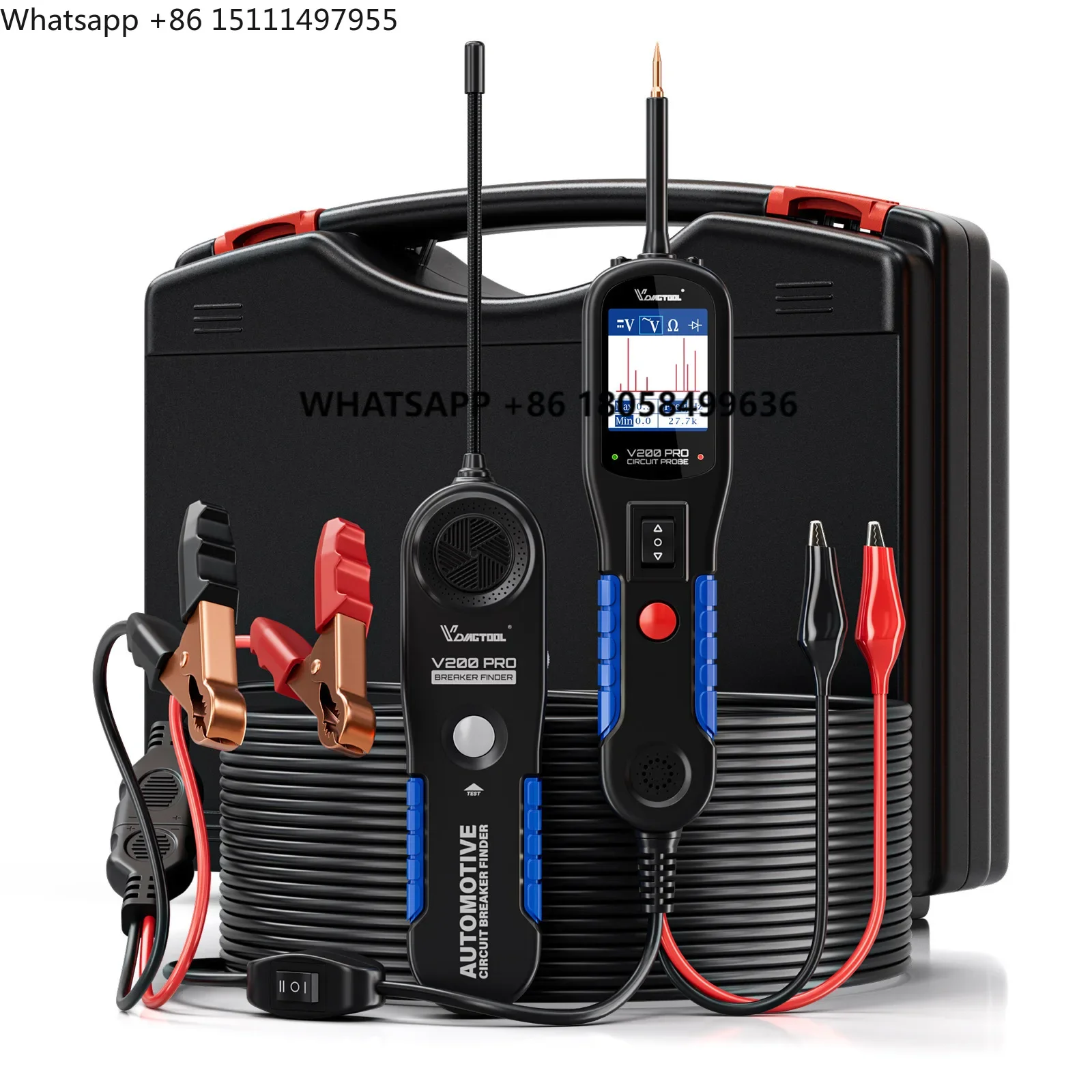 Фото VDIAGTOOL V200PRO Электрический тестер аккумуляторных батарей, анализатор двигателя, инструмент для диагностики неисправностей цепей автомобилей, диагностические инструменты для авто. №1