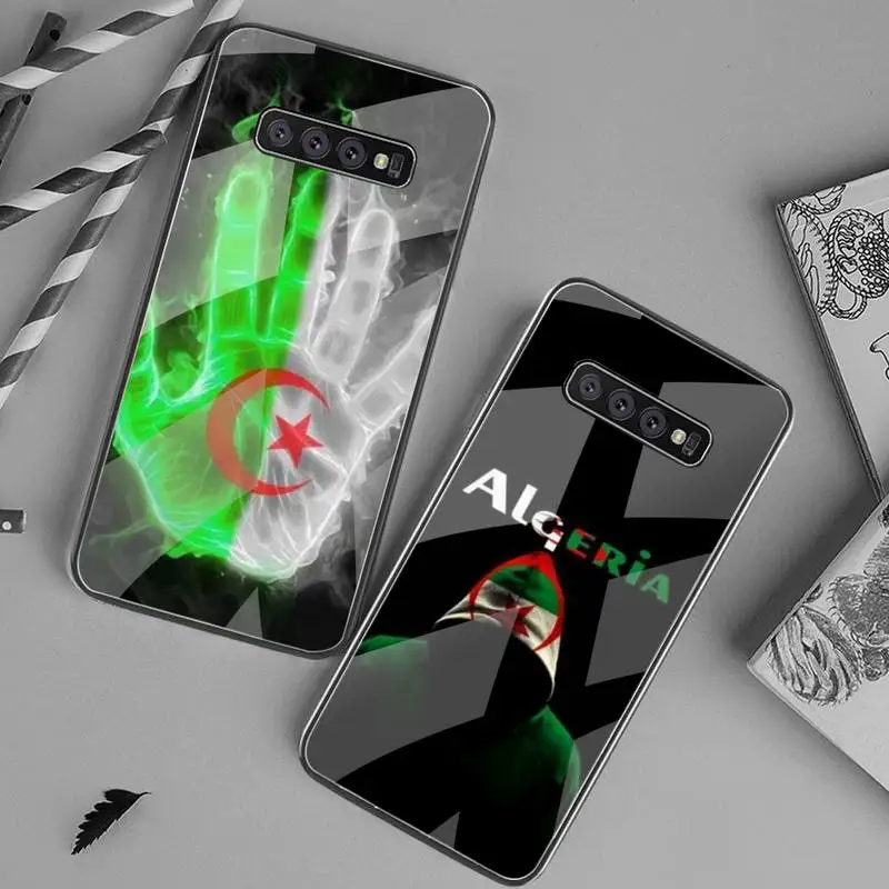 Чехол для телефона с флагом Алжира закаленное стекло Samsung S20 Ultra S7 S8 S9 S10 Note 8 9 10 Pro Plus