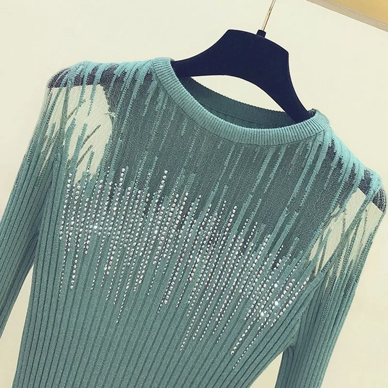Тонкий вязаный свитер женские свитера с длинным рукавом осень 2023 женская одежда