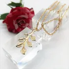 Корейский модный ошейник с подвеской в виде золотого листа, чокер, цепочка, ожерелья для женщин, модная Изысканная бижутерия для вечерние ринки, дня рождения, аксессуары, подарок