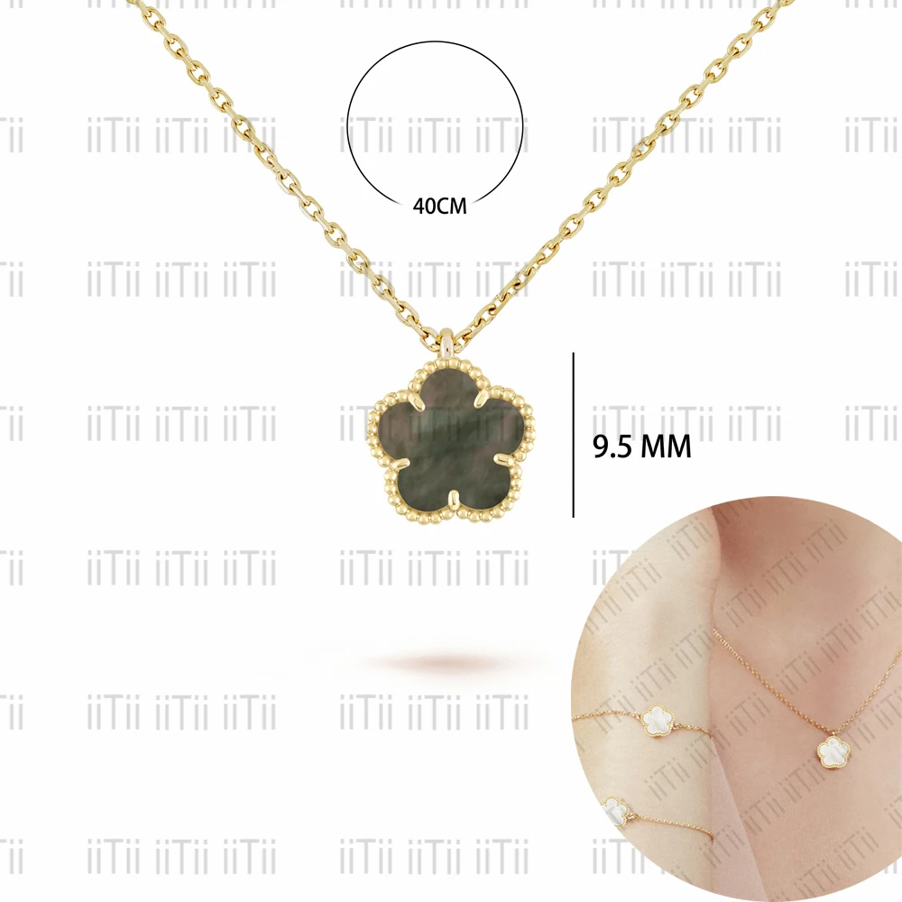 

9mm Small Pendant Necklace High Quality Four-leaf Clover Pendant Necklace for Women Classic Necklace Natural Gems Free Shipping