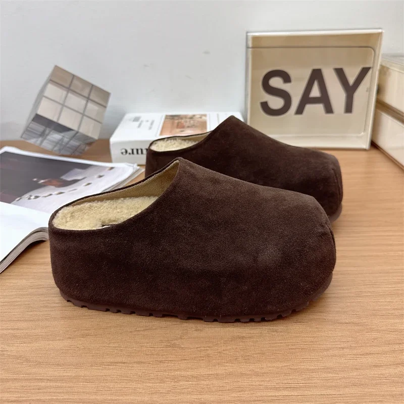 Весна-Осень 2023 женские шлепанцы на платформе и плоской подошве модные с закрытым