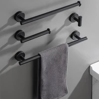 matt black shelves robe hooks hanger bathroom accessories sets towel rail bar rack tissue paper holder toothbrush hardware kit