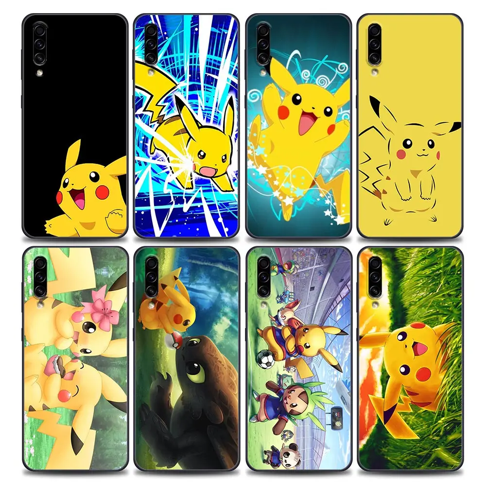 

Cute Cartoon Pikachu Pokemon Phone Case for Samsung A10 e S A20 A30 A30s A40 A50 A60 A70 A80 A90 5G A7 A8 2018 Silicone