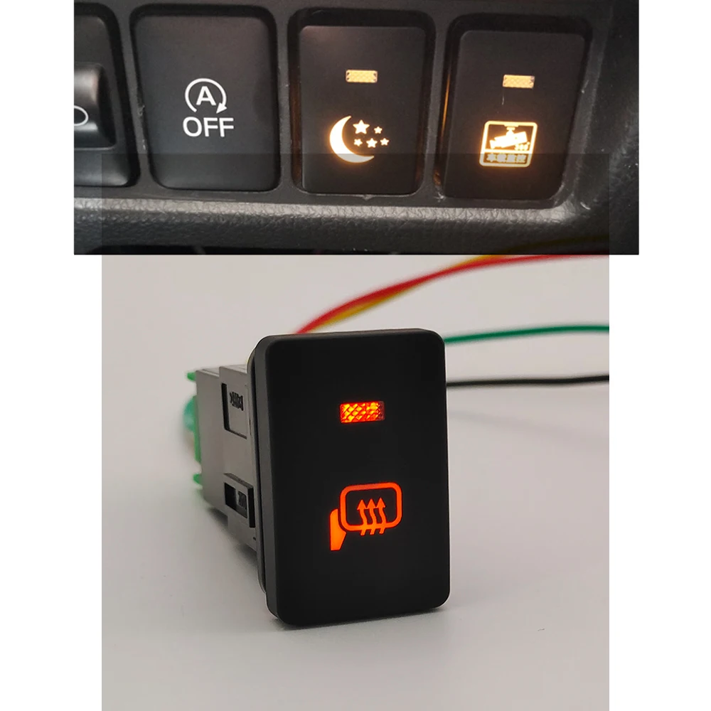 

Оранжевый светодиодный светильник для Mitsubishi Outlander 2013-2020, переключатель обогрева зеркала заднего вида, кнопка включения и выключения питания