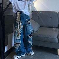 y2k emo vintage streetwear harajuku ripped baggy gothic pants hip hop grunge jeans for women denim trousers male alt clothes