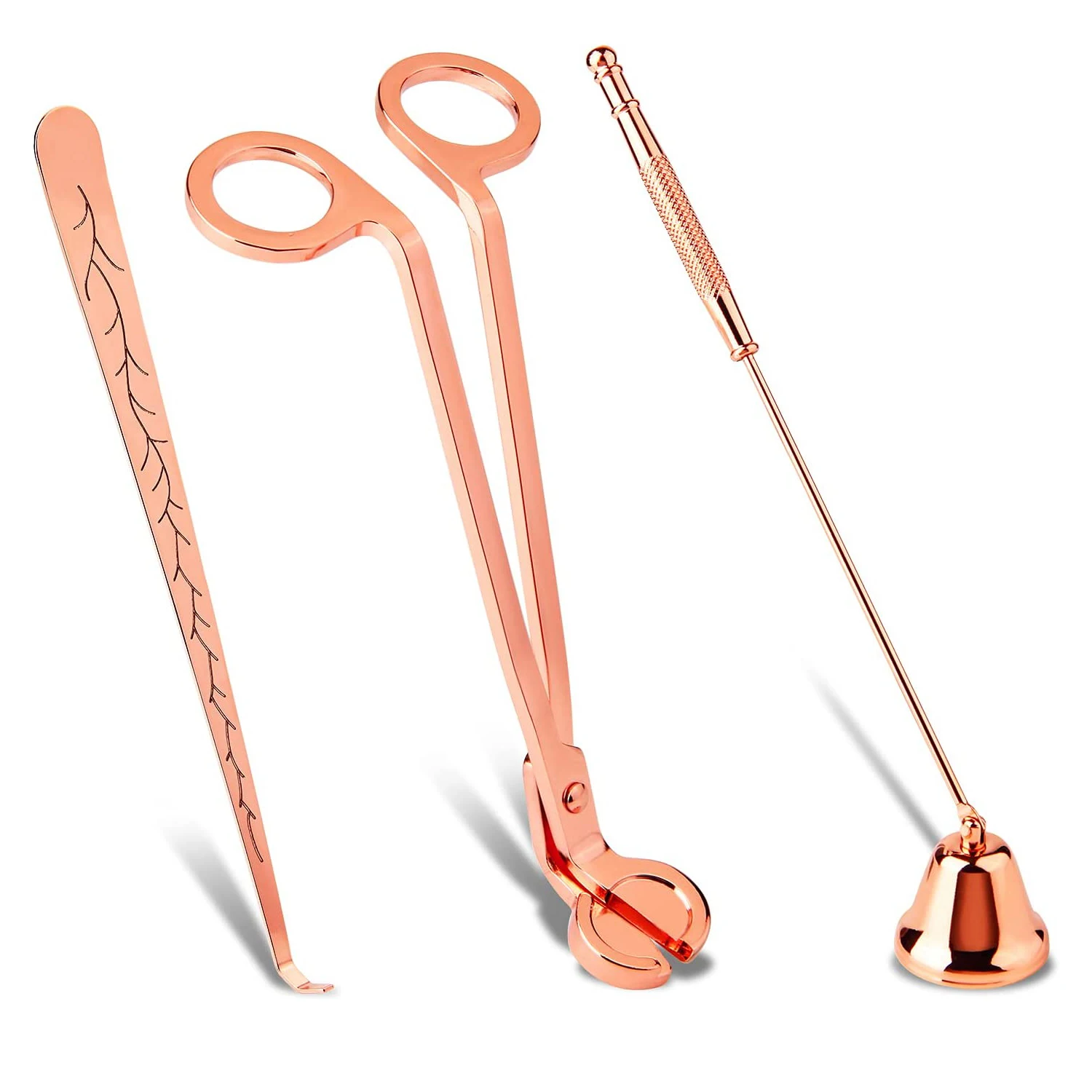 

Свечи триммер для фитилей, набор аксессуаров для свечей и фитилей, набор 3 в 1 для ухода за свечами для любителей свечей (розовое золото)