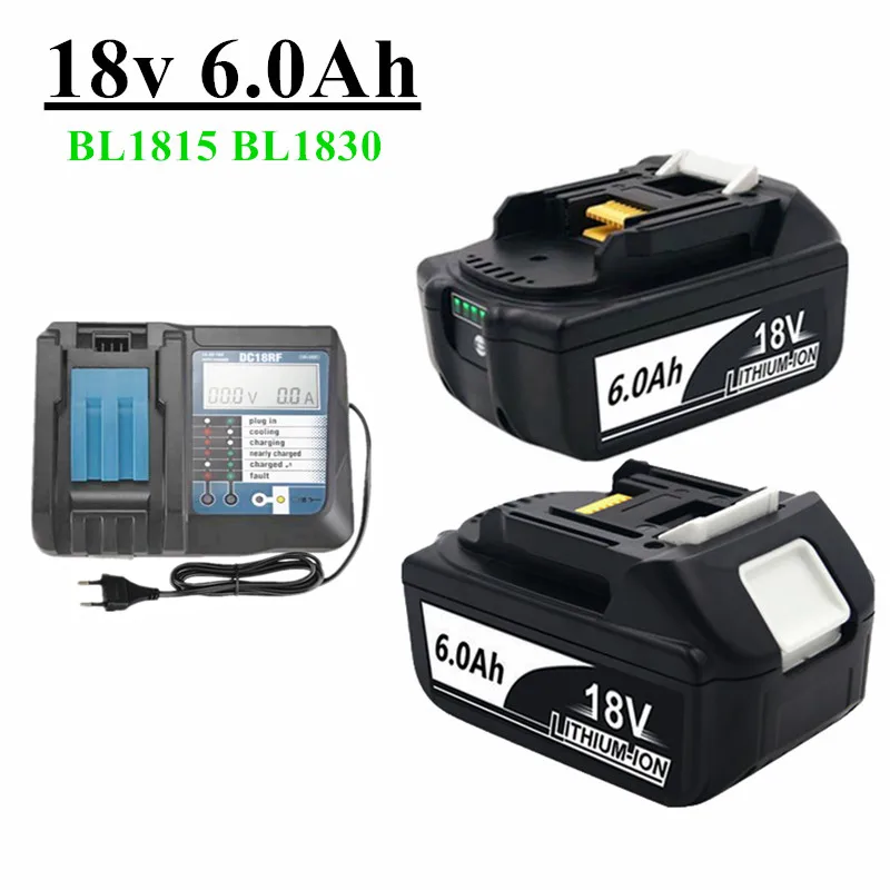 

BL1860 Hohe Qualität 18V 6.0ah Wiederaufladbare Lithium-Batterie Für Makita Elektrowerkzeuge BL1815 BL1830 BL1840 BL1850 LXT 400