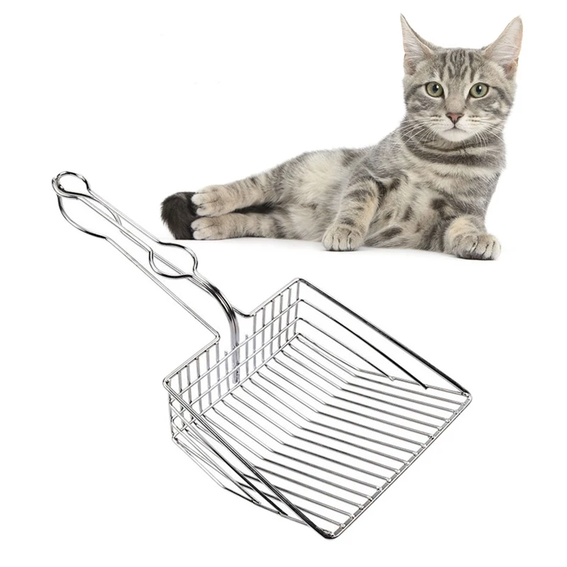 

Pet Supplies Cats Litter Scooper Stainless Steel Cleaning Shovel Sift Free Metal Pooper Scoopers For Pet Litter Box Pet Supply