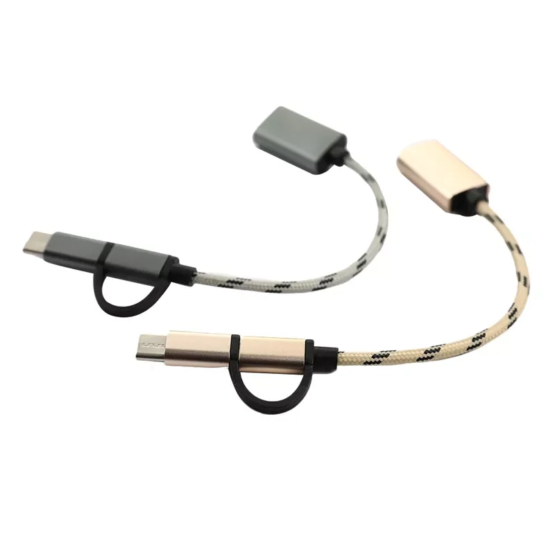 

2 In 1 USB 3.0 OTG Adapter Cable Type-C Micro USB To USB 3.0 Interface Converter For Cellphone Charging Cable Line Fast Transfer