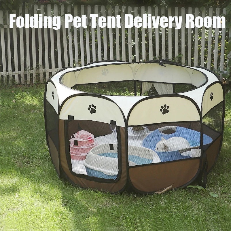 

Portable Folding Pet Tent Dog House Octagonal Cage For Cat Tent Delivery Room Playpen Puppy Kennel Fence Outdoor Big Dogs House