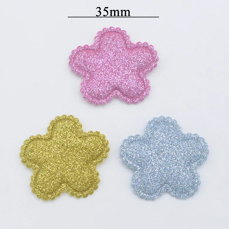 50 шт. 35 мм мягкая блестящая ткань Весенняя Цветочная аппликация для рукоделия