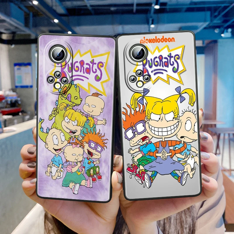 

Rugrat cartoon For Honor 60 50 Pro X20 SE V30 Magic3 Play 5T 5G 30 Lite X30i 30S Soft Black Phone Coque Fundas