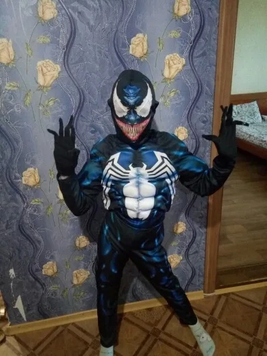 Костюм Хэллоуина Venom Spiderman Cosplay для детей от 4 до 10 лет, супергеройский Zentai костюм, комбинезон для карнавальной вечеринки с маской.