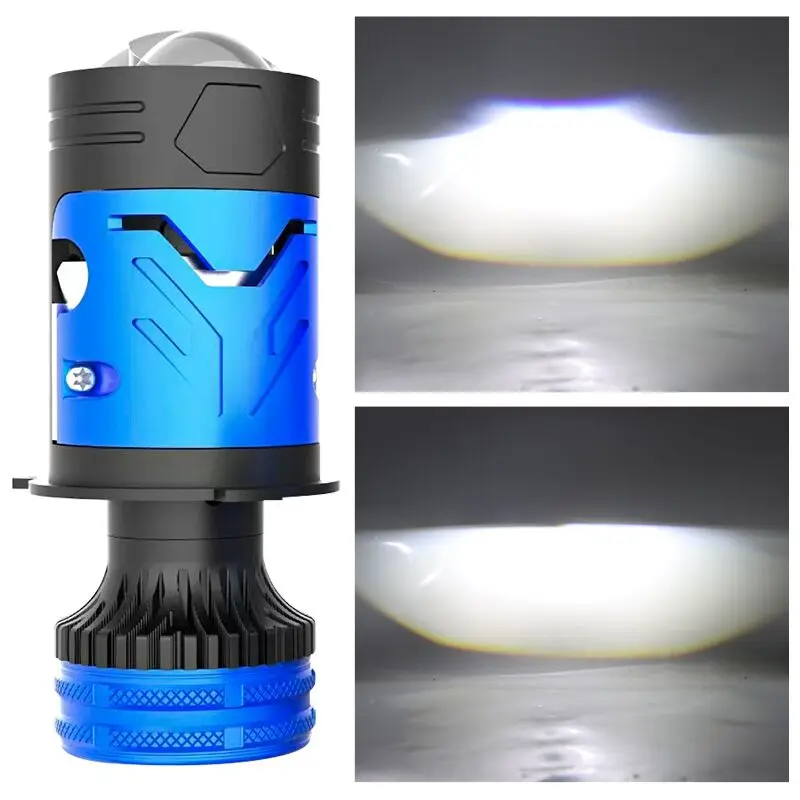 

2 шт. мини-объектив, светодиодные лампы H4 для автомобилей, дальний свет, ближний свет, проектор, турбовентилятор, 6000 К, 130 Вт, белый цвет, освещение 12 В