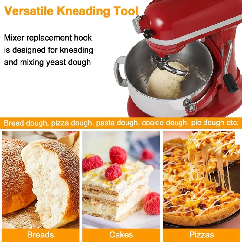 Крючок для теста миксера Kitchenaid 6QT KV25G0X KP26M1X детали серии Pro 600 спиральный крючок из