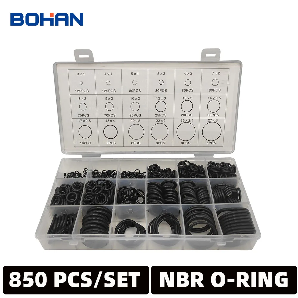 

850 шт. резиновое уплотнительное кольцо, масляные уплотнительные кольца, шайба, уплотнительные кольца, в ассортименте, герметичность, различ...