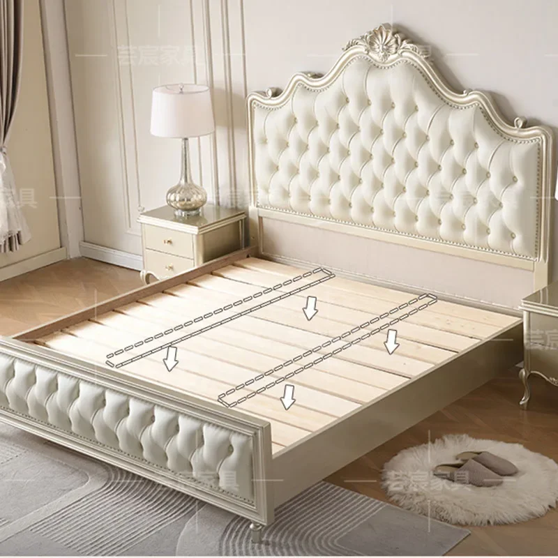 Современная Большая мягкая кровать принцессы большая деревянная для девушек