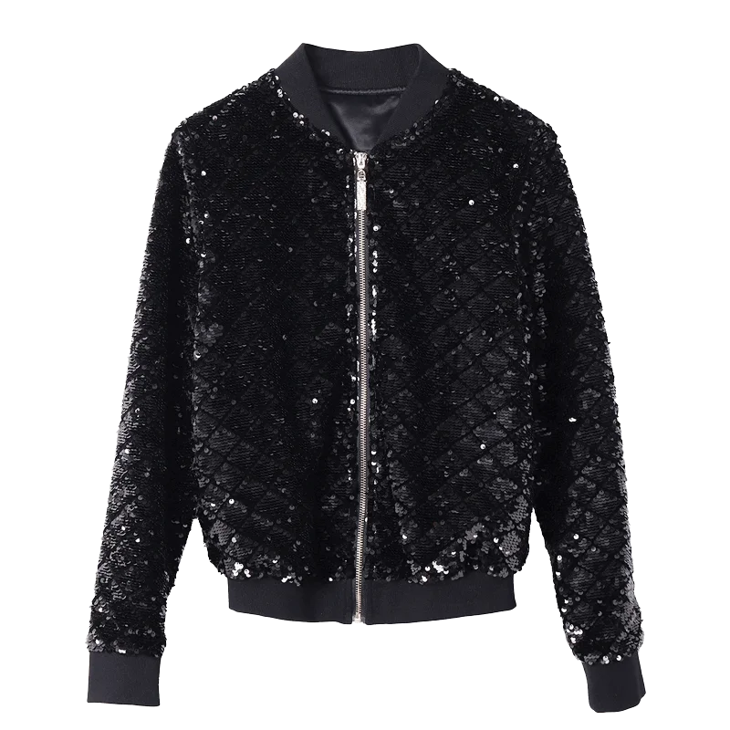 

Женская куртка-бомбер, женская модель 2022, черная Весенняя уличная одежда, Женская бейсбольная куртка на молнии