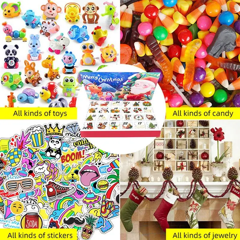 Рождественский адвент-календарь 2024 Коробки Рождественская коробка Отрывной