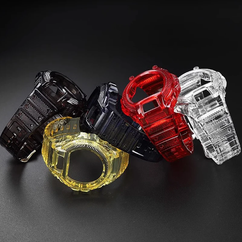 Встроенный ремешок SJelly для Casio DW-6900 series модифицированные прозрачные женские часы