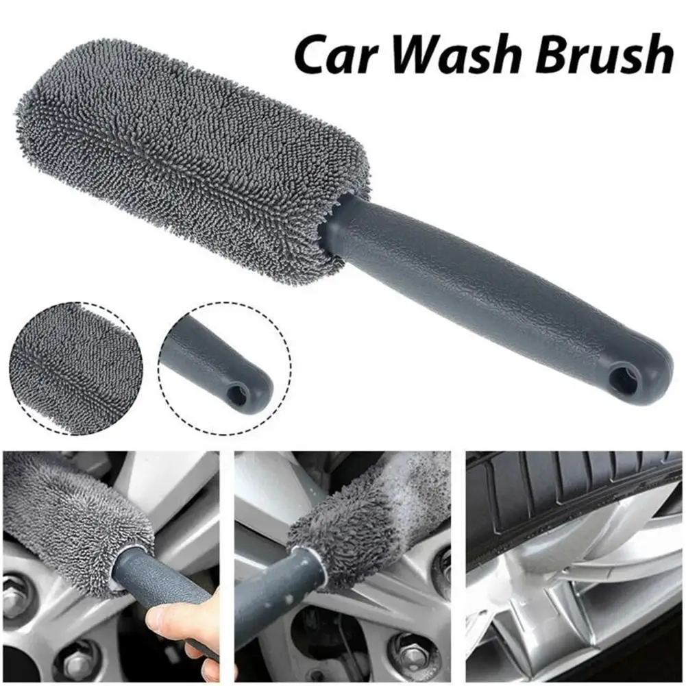 

1PCS Car Cleaning Brush Microfiber Wheel Rim Brush Car Wash Detailing For Car Trunk Motorcycle Auto Detailing Portable Brus M1M4