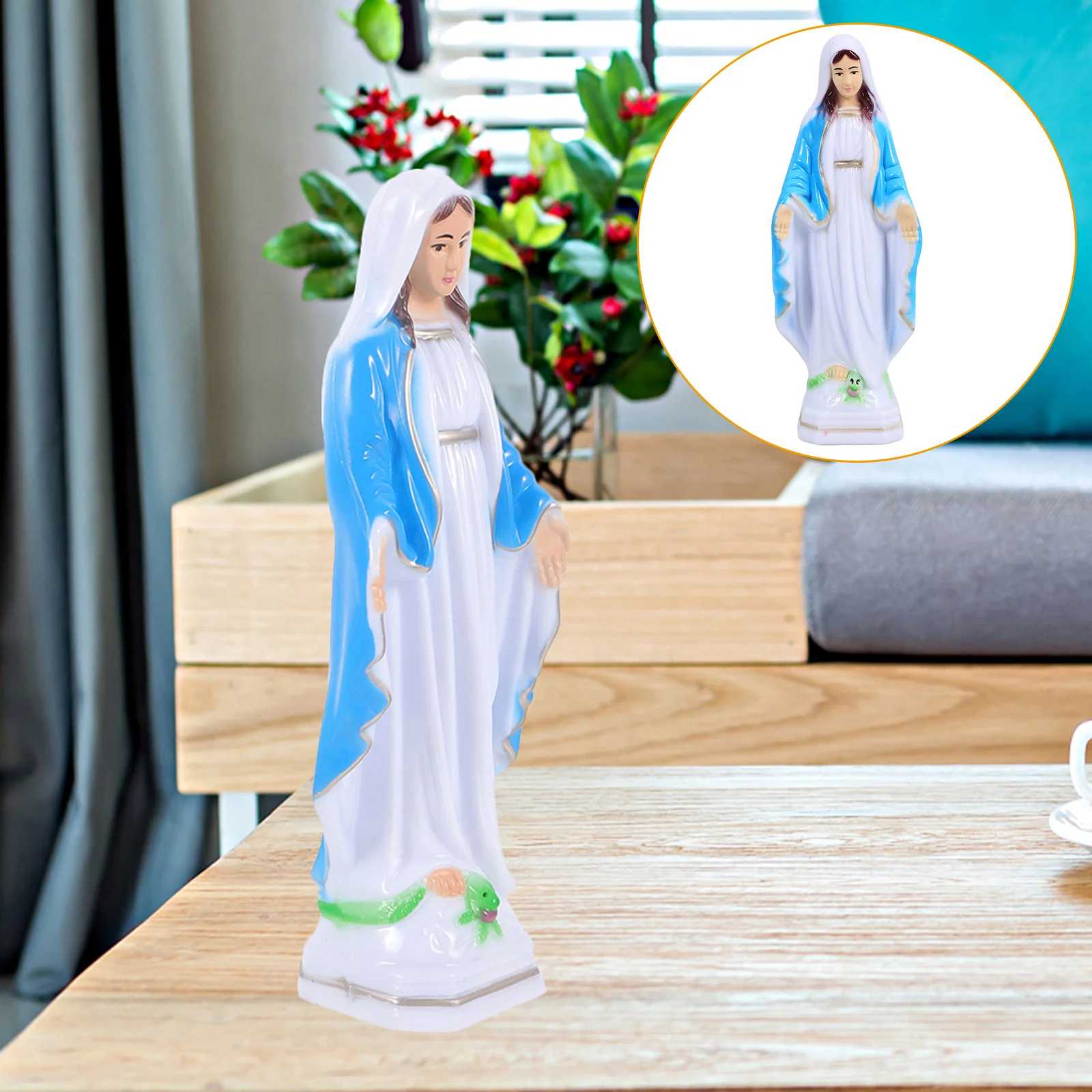 Женские подарки пластиковые украшения Девы Марии статуя аксессуары религиозное